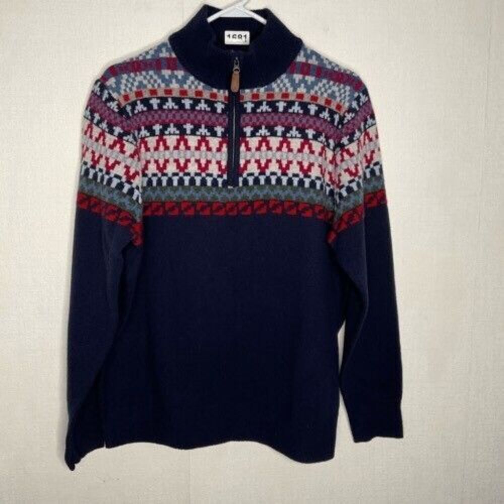 VTG Joseph Yorkshire Turner‎ Crewneck Sweater Mens Size L Fair Isle Lambswool